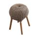 Tai An Retro Rattan Low Stool Changing Shoe Stool Balcony Stool Creative Bench Rural Style Rattan Art Handmade Sitting Pier Solid Wood Round Stool Brown Color