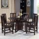 Neo-Chinese Solid Wood Round Dining Table with Lazy Susan