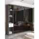 Wo Shi Modern Glass Fronted Sliding Doors Wardrobe with Sensor Lights