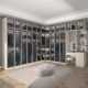 Wo Shi Modern White Glass Fronted Doors Wardrobe with Sensor Lights