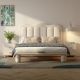 QiMiao Upholstered Cream Style Solid Wood Children Bed