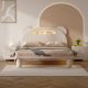 QiMiao Minimalist Cream Style Solid Wood Children Bed