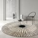 Nordic Geometric Patterned Circular Carpet Rug