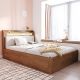 Bed Frame with Integrated Light and Pull-Out Bed with Storage
