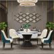 Classic Modern Luxury Round Marble Dining Table w/o Lazy Susan