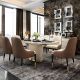Luxe Classic Faux Marble Top Dining Table