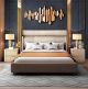 Modern Luxe Genuine Leather Storage Bed