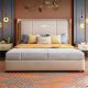 Modern Luxe Genuine Leather Storage Bed
