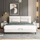 Modern White Genuine Leather Bed with/without Storage Compartment