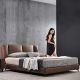 Modern Genuine Leather Bed with/without Storage Compartment