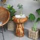 TAI AN  Log coffee table Nordic teak wabi sabi wind balcony round table net red living room sofa side table small tea table