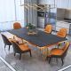 Italian Modern Luxe Classic Sintered Stone/Faux Marble Dining Table