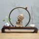 Ebony Backflow Incense Burner with Buddha Figurine