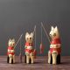 Fishing Cat Pine Wood Decor