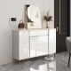 LEJU Light Luxe White Shoe Cabinet