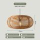 Tai An Minimalist style restaurant chandelier Simple living room decorative lamps Wabi Sabi style B&B light luxury rattan lighting 60*H30cm