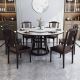 Chinese Oriental Contemporary Round Sintered Stone Dining Table with Lazy Susan