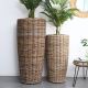 Tai An Southeast Asian rattan flower pot bed and breakfast wind inn ancient technique rattan weaving flower basket balcony flower device