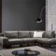 Italian Black Leather Sofa