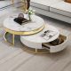 Classic Faux Marble Round Coffee Table Set