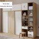 Mu Yue Wood/White Wardrobe W/ Dressing Table and Display Cabinet