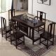 Chinese Oriental Solid Wood Tea Table with Chairs