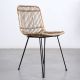 tai an Modern simple household rattan dining chair balcony wrought iron rattan chair retro rattan leisure back chair line design style
