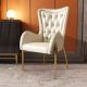 High-back Tufted French Modern Classic Leather Chair (2 PCS)