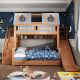 Space-saving Wooden Children Bunk Bed with Storage