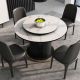 Nordic Modern Classic Faux Marble Round Dining Table with Lazy Susan