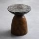 TAI AN Solid wood coffee table living room home small apartment simple teak table homestay wind round table retro balcony garden side table