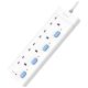 BULL GNSG-E304T-30 Safety Socket 4 Way Extension Socket Outlet 3M Professional Lightning Protection & Surge Protector. Power Strip have LED Indicator & 2-PIN Plug Friendly
