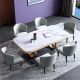 Luxe Contemporary High-Quality Faux Marble Top Dining Table