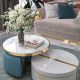 Luxury Marble Nestled Coffee Table Set w/o Upholstered Stool