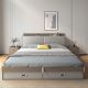 Modern Wood Storage Bed with USB Charging Port