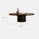 Muchao Italian-style small apartment coffee table living room home modern minimalist wabi-sabi style round high-end wood veneer coffee table combination