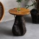 TAI AN Wabi-sabi style teak tea table bed and breakfast style garden side table living room solid wood corner a few retro home side table