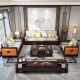 Solid Wood Oriental Chinese Traditional Sectional Sofa with Storage