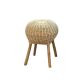 Tai An Retro Rattan Low Stool Changing Shoe Stool Balcony Stool Creative Bench Rural Style Rattan Art Handmade Sitting Pier Solid Wood Round Stool