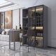 Multifunction Modern Nordic Wine Rack and Display Shelf Cabinet with Pull-Down Table