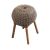Tai An Retro Rattan Low Stool Changing Shoe Stool Balcony Stool Creative Bench Rural Style Rattan Art Handmade Sitting Pier Solid Wood Round Stool Brown Color
