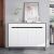 LEJU Minimalist White/Black Shoe Cabinet w/ Seat