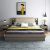 Minimalist Modern Wooden Storage Bed with Leathaire Headboard