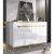 LEJU Minimalist White and Gold Shoe Cabinet w/ Seat
