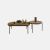 MuChao Large and small coffee table combination Italian style minimalist saddle leather small apartment wabi-sabi style stainless steel set