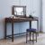 Chinese Modern Oriental Flip-Top Mirror Wooden Dressing Table Set with Stool
