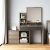 Modern Wood Dressing Table With Swivel Cabinet