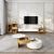 Modern Nordic Living Room TV Console and Round Coffee Table Set with Pull-Up Top