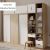 Mu Yue Wood/White Wardrobe W/ Dressing Table and Display Cabinet