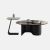 MuChao Italian style minimalist size coffee table combination Internet celebrity high-end sense new designer modern minimalist black glass coffee table set